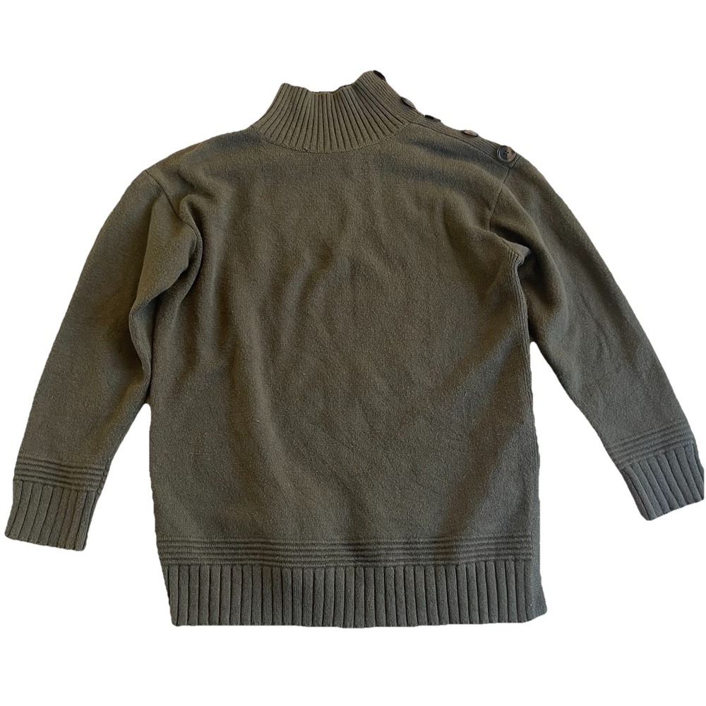 By Anthropologie Sweater Small Oversized Brown Mock Button Neck Soft Women's